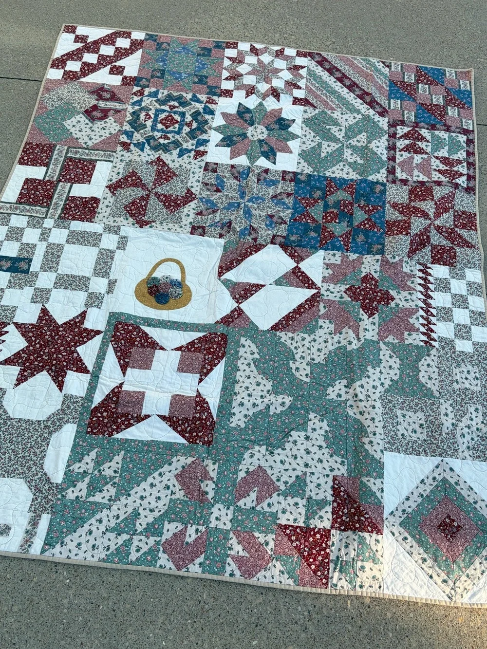 Vintage seeing stars pattern quilt by streetwater large throw patchwork blanket